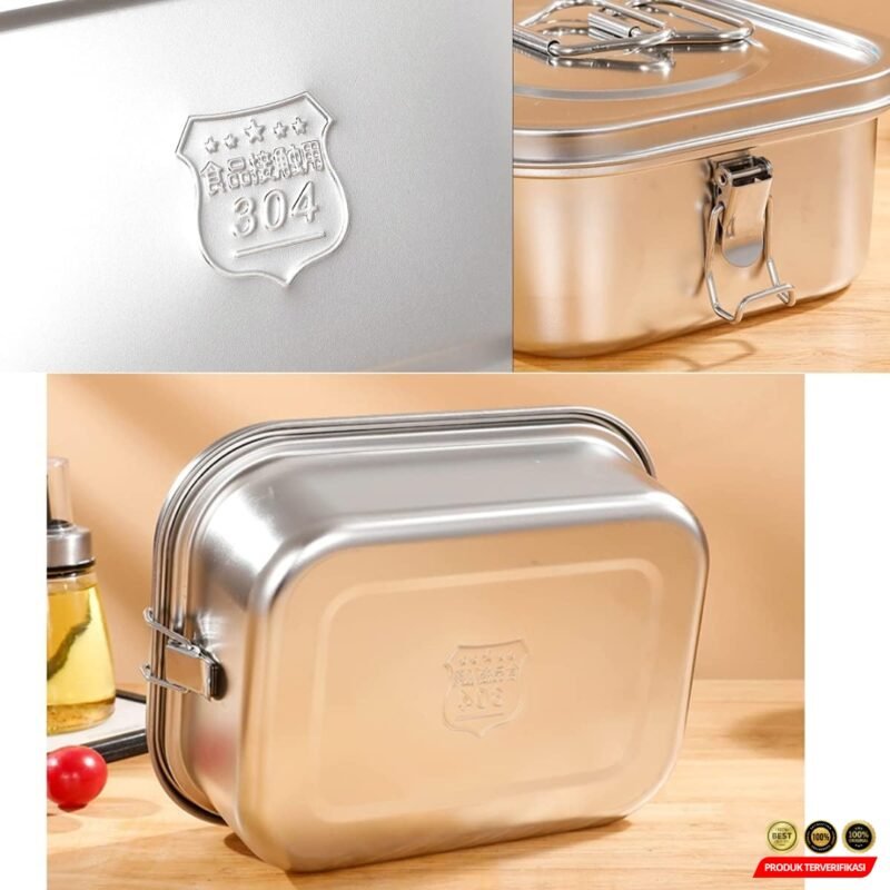 HE JIA FAN LE Kotak Makan Lunch Box Stainless Steel – [MRH2] - Image 6