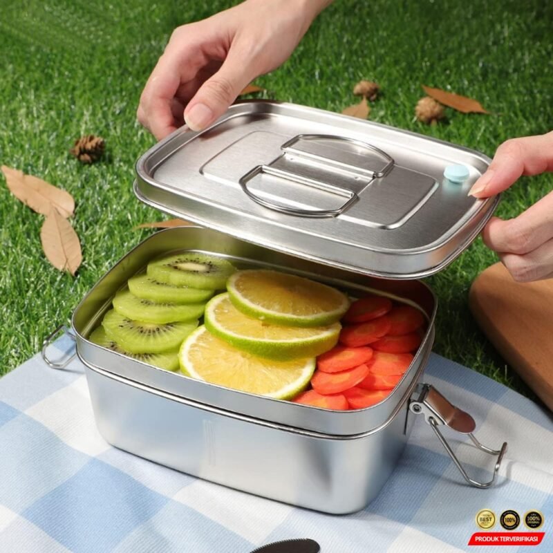 HE JIA FAN LE Kotak Makan Lunch Box Stainless Steel – [MRH2] - Image 8