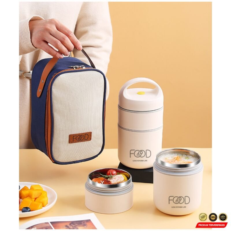 Kotak Makan Tahan Panas Lunch Box Double Layer – [MRH2] - Image 2