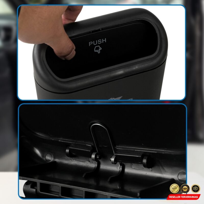 OTOHEROES Tempat Sampah Mobil Trash Bin Pressing Type - Black [MRH2] - Image 3