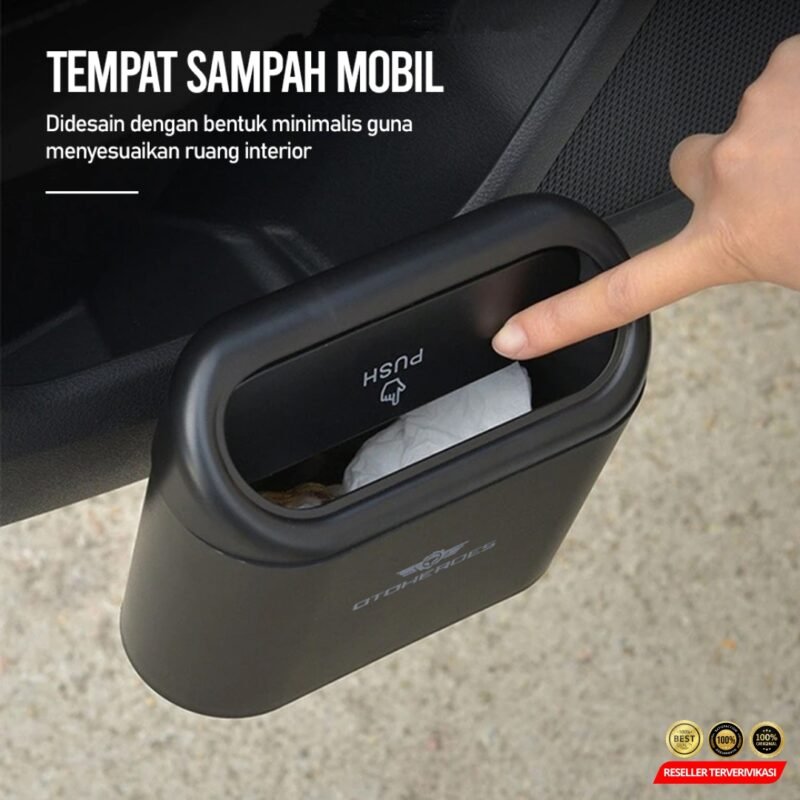 OTOHEROES Tempat Sampah Mobil Trash Bin Pressing Type - Black [MRH2] - Image 4
