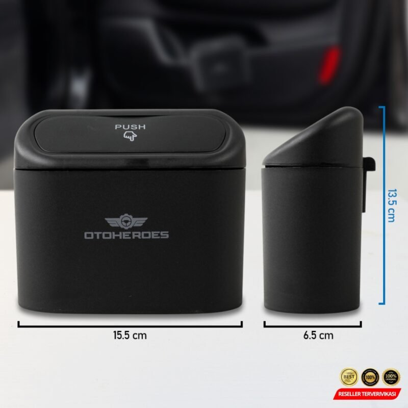 OTOHEROES Tempat Sampah Mobil Trash Bin Pressing Type - Black [MRH2] - Image 8