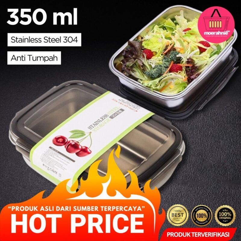 TaffHOME Kotak Makan Anti Tumpah Lunch Box Stainless Steel – [MRH2] - Image 2