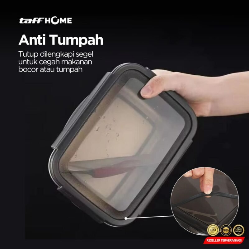 TaffHOME Kotak Makan Anti Tumpah Lunch Box Stainless Steel – [MRH2] - Image 4