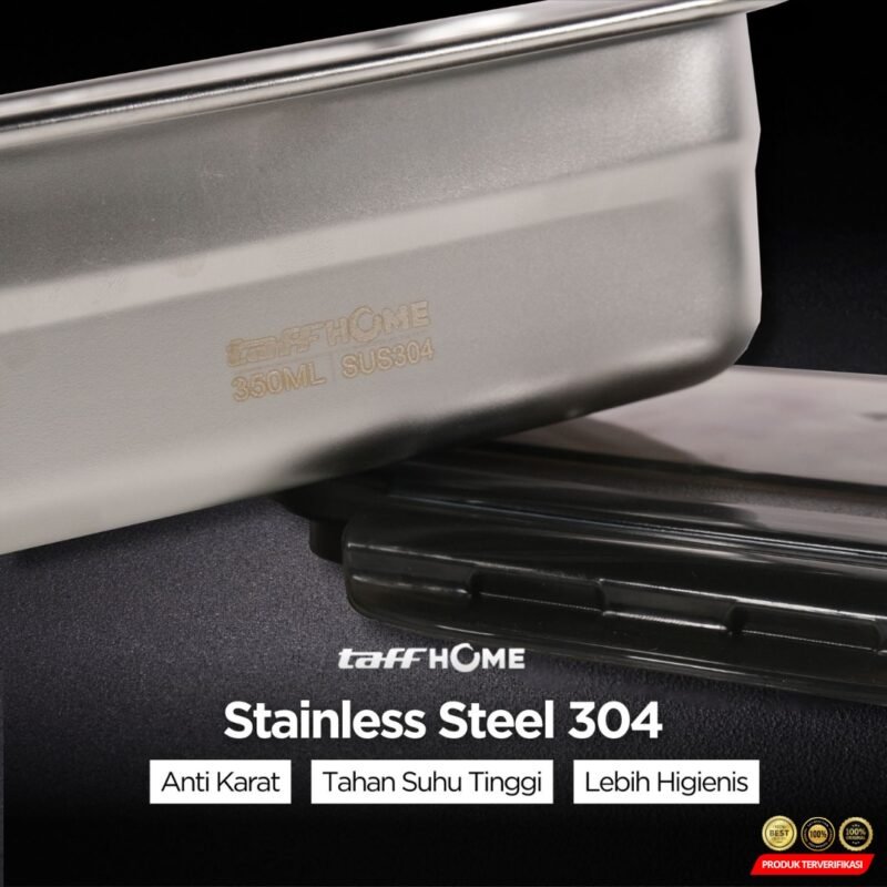 TaffHOME Kotak Makan Anti Tumpah Lunch Box Stainless Steel – [MRH2] - Image 2