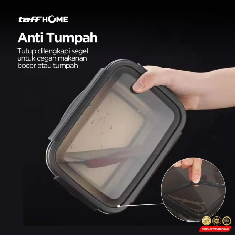 TaffHOME Kotak Makan Anti Tumpah Lunch Box Stainless Steel – [MRH2] - Image 3
