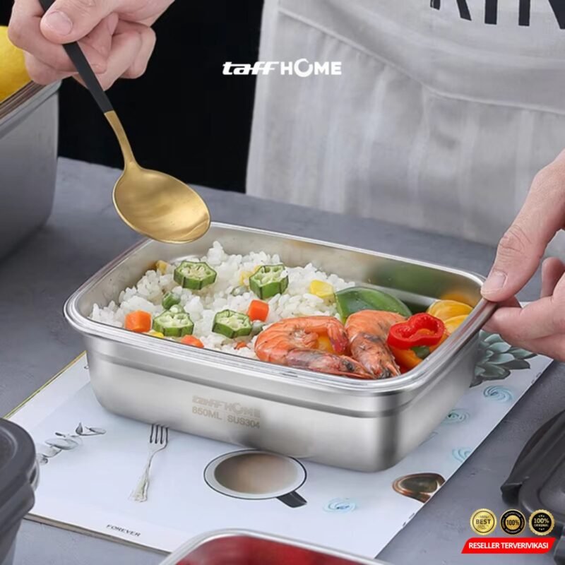 TaffHOME Kotak Makan Anti Tumpah Lunch Box Stainless Steel – [MRH2] - Image 9