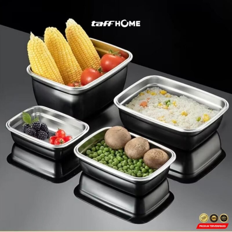 TaffHOME Kotak Makan Anti Tumpah Lunch Box Stainless Steel – [MRH2] - Image 5