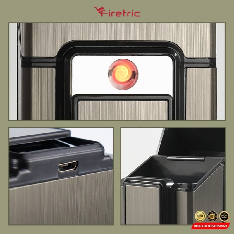 Firetric Focus Kotak Rokok 20 Slot dengan Korek Elektrik Pyrotechnic – [MRH2] - Image 3