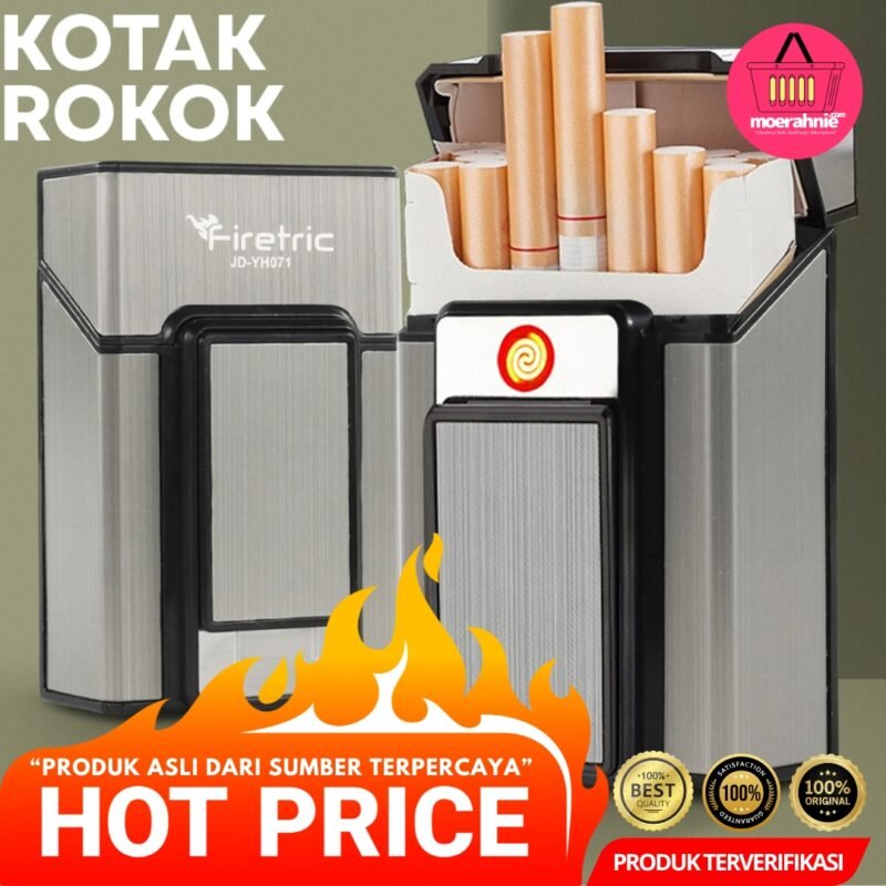 Firetric Focus Kotak Rokok Dan Korek Elektrik 20 Slot dengan Korek Elektrik Pyrotechnic – [MRH1] - Image 2