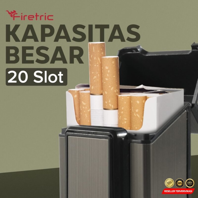 Firetric Focus Kotak Rokok 20 Slot dengan Korek Elektrik Pyrotechnic – [MRH2] - Image 4