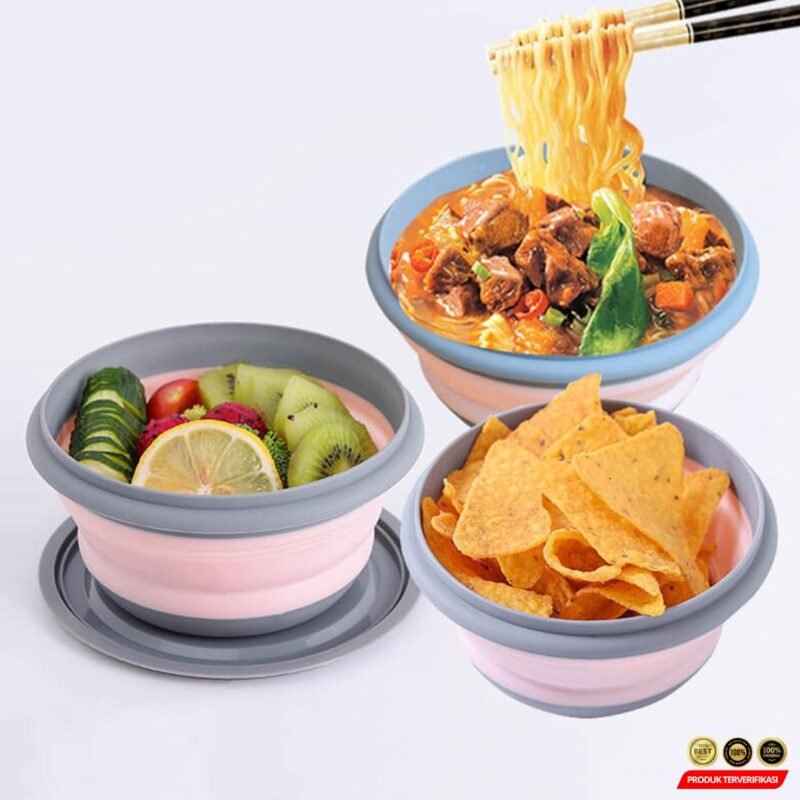 LORV Kotak Makan Lunch Box 3in1 Foldable Silicone – [MRH2] - Image 5