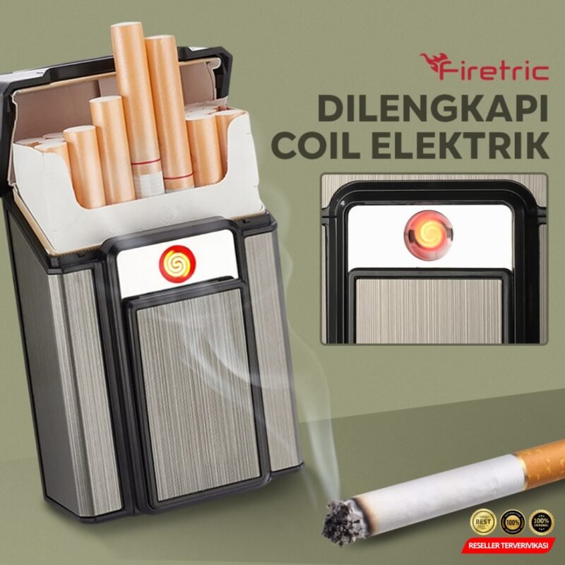 Firetric Focus Kotak Rokok 20 Slot dengan Korek Elektrik Pyrotechnic – [MRH2] - Image 6