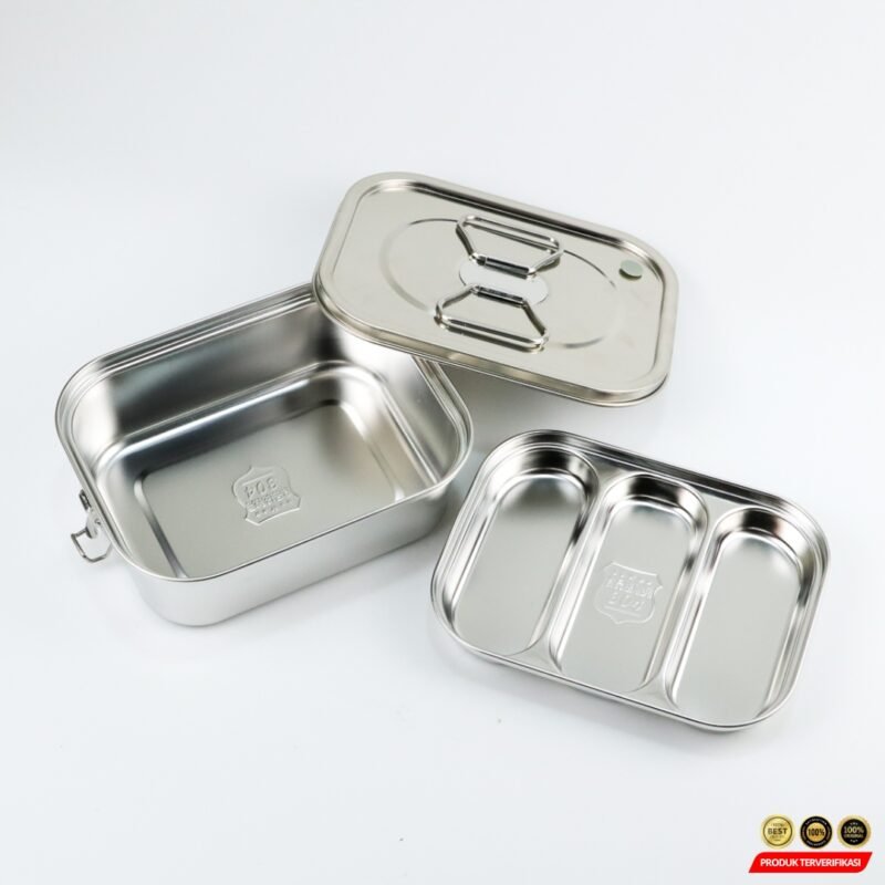 HE JIA FAN LE Kotak Makan Lunch Box Stainless Steel – [MRH2] - Image 3