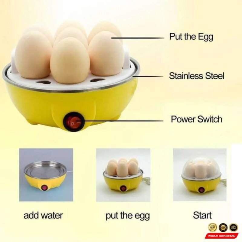 Alat Rebus Telur Electric Egg Cooker Boiler 350W - Yellow [MRH2] - Image 5