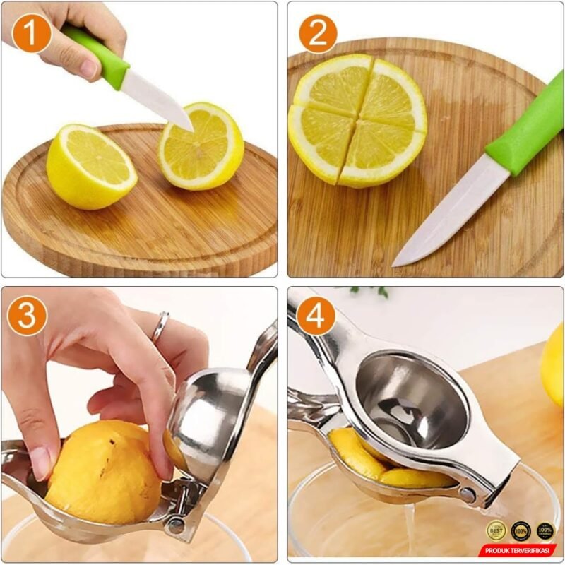 Jinmeiqi Alat Peras Jeruk Lemon Squeezer Pressed Clip Stainless Steel [MRH2] - Image 8