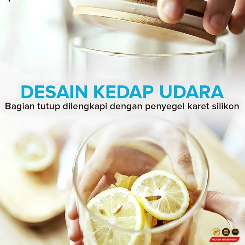 One Two Cups Toples Kaca Penyimpanan Makanan Kedap Udara Glass Jar - [MRH1] - Image 3
