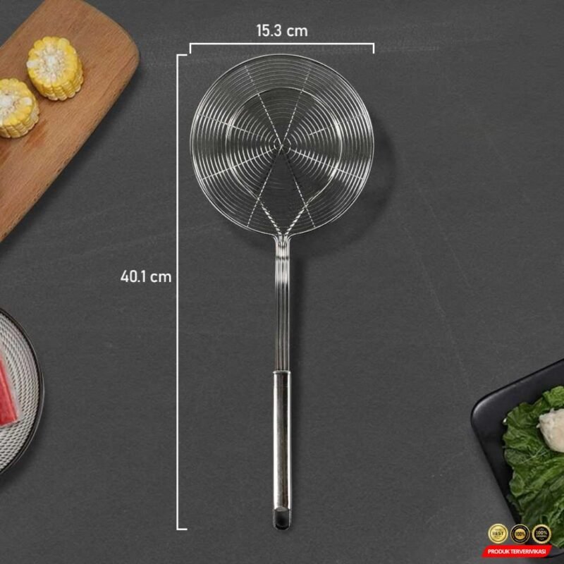 SPIMMER Sendok Saringan Masak Dapur Skimmer Utensil Stainless Steel - [MRH1] - Image 8