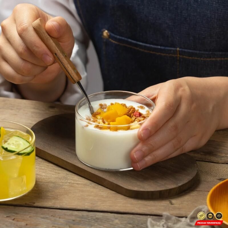 TinYi Gelas Kaca Aesthetic Pudding Es Krim Dessert Glass - Transparent - [MRH2] - Image 3