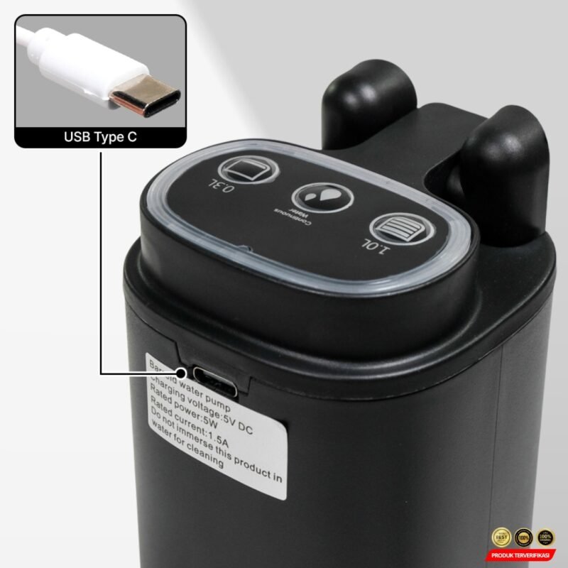 Pompa Air Galon Elektrik Foldable LED Three Key 1200mAh - Image 3
