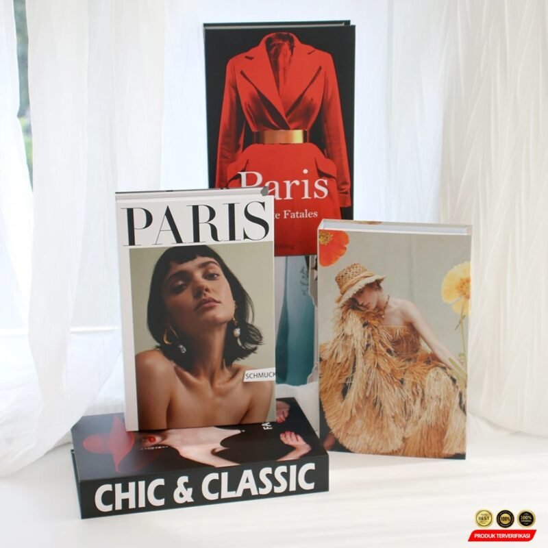 VILEAD Buku Pajangan Palsu Penyimpanan Barang Dummy Book Organizer Paris - Multi-Color [MRH2] - Image 4