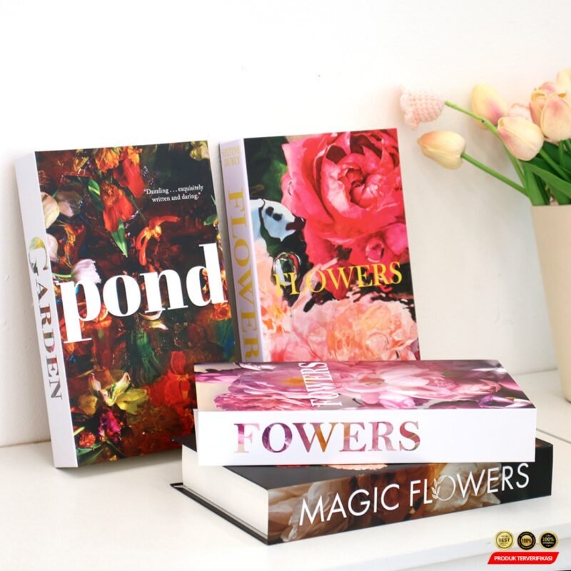 VILEAD Buku Pajangan Palsu Penyimpanan Barang Dummy Book Organizer Pond - Multi-Color [MRH2] - Image 4