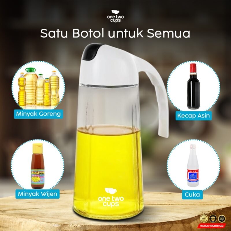 One Two Cups Botol Minyak Serbaguna Seasoning Glass Jar 630ml - [MRH2] - Image 4