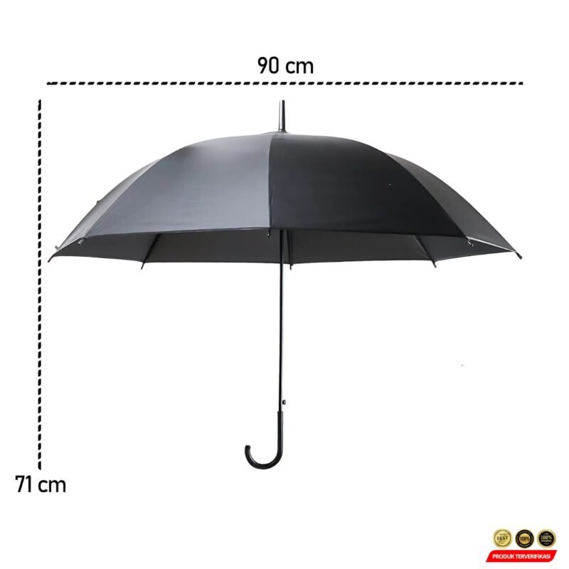 Fancytime Payung Polos PVC 8 Bone 90cm [MRH2] - Image 3