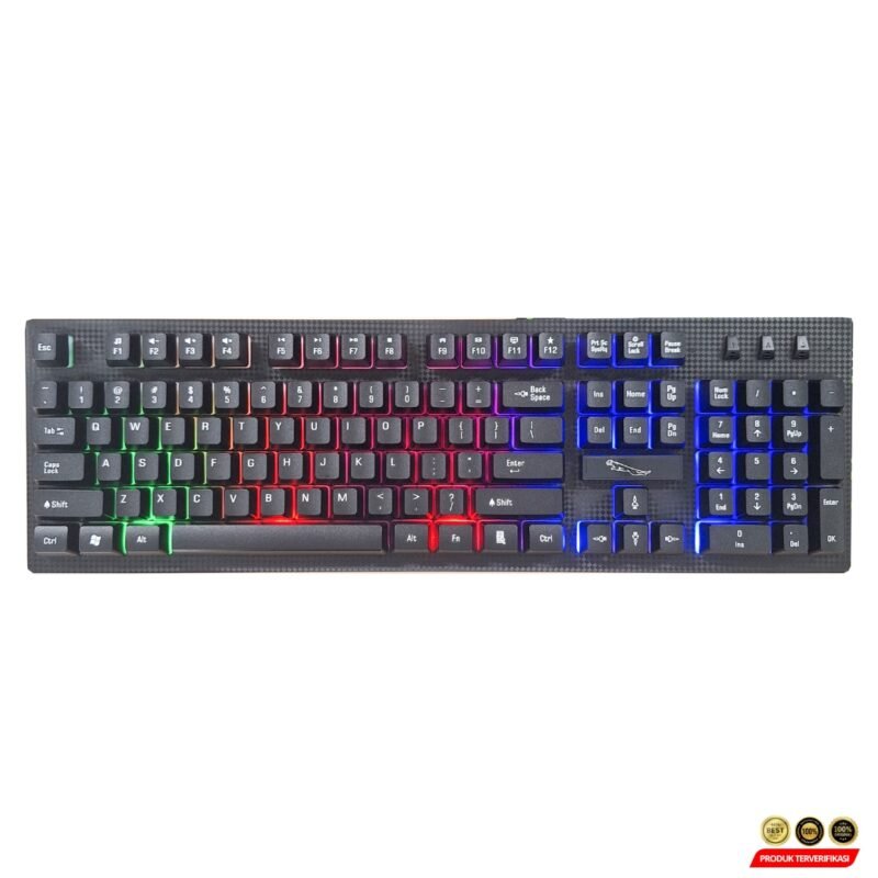Leopard Gaming Keyboard LED RGB Mechanical Feel USB Wired 104 Keys -Black [MRH2] - Image 2