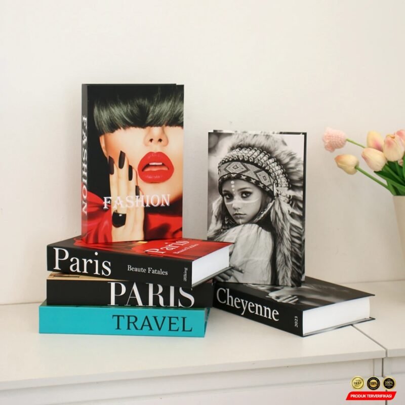 VILEAD Buku Pajangan Palsu Penyimpanan Barang Dummy Book Organizer Paris - Multi-Color [MRH2] - Image 5