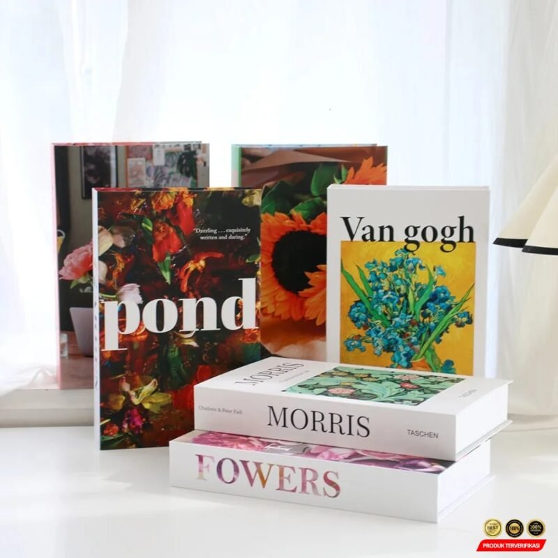 VILEAD Buku Pajangan Palsu Penyimpanan Barang Dummy Book Organizer Pond - Multi-Color [MRH2] - Image 5