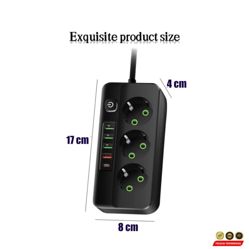 QIAOLIAN Stop Kontak 3 Lubang USB Type C EU Plug 10A 110-250V 2500W [MRH2] - Image 4
