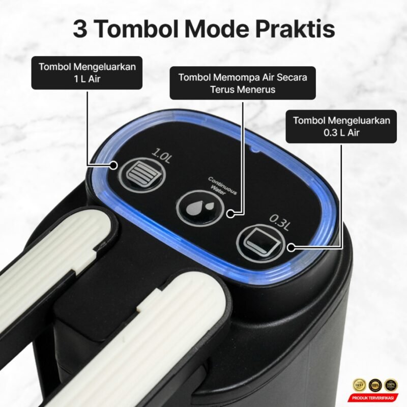 Pompa Air Galon Elektrik Foldable LED Three Key 1200mAh - Image 5