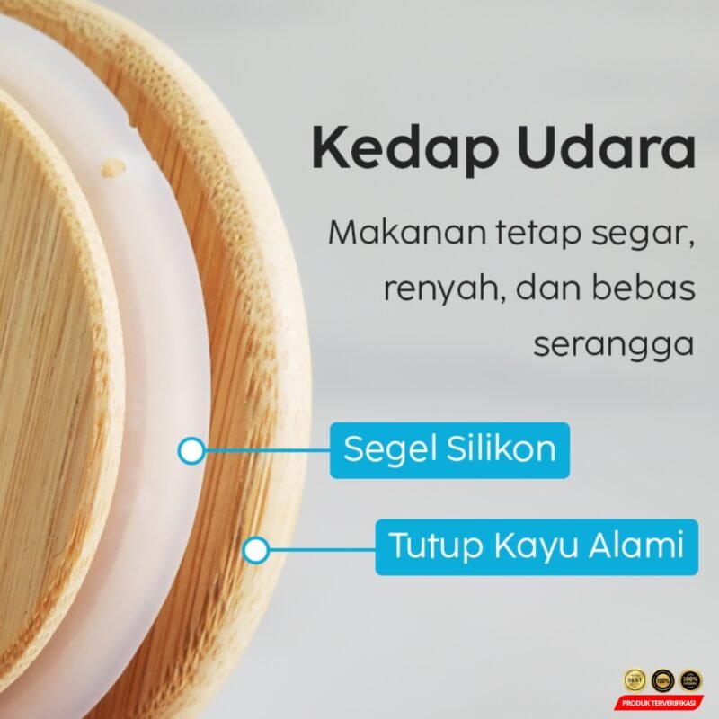 One Two Cups Toples Kaca Penyimpanan Makanan Kedap Udara Storage Jar 250ml - Transparent [MRH2] - Image 8