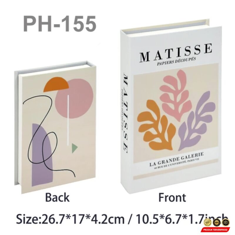 VILEAD Buku Pajangan Palsu Penyimpanan Barang Dummy Book Organizer Matisse - Multi-Color [MRH2] - Image 6