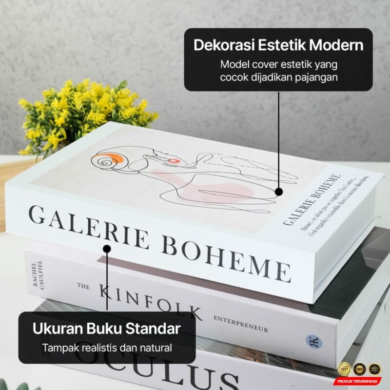 VILEAD Buku Pajangan Palsu Penyimpanan Barang Dummy Book Organizer Galerie - Multi-Color [MRH2] - Image 6