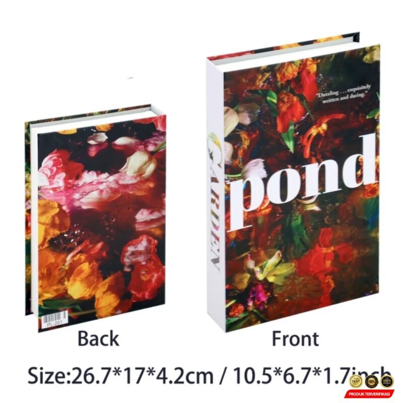 VILEAD Buku Pajangan Palsu Penyimpanan Barang Dummy Book Organizer Pond - Multi-Color [MRH2] - Image 6