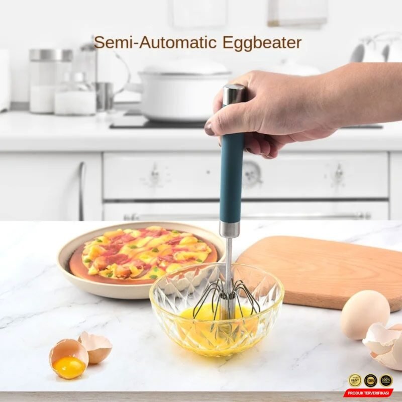 ZHEGW Hand Mixer Mini Semi Otomatis Pengocok Telur Whisk Foamer - Silver - [MRH2] - Image 7