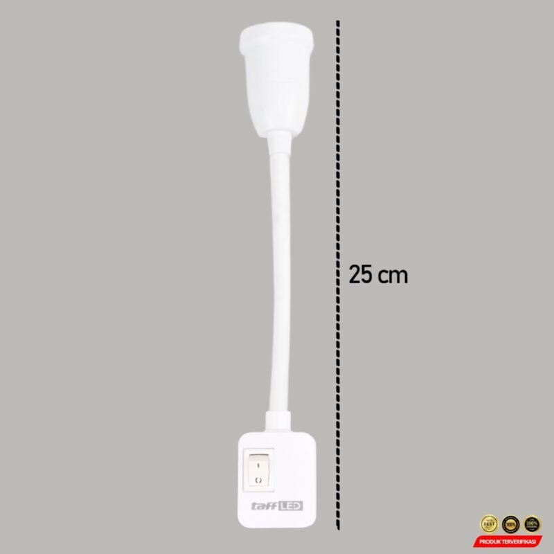 TaffLED Fitting Lampu Bohlam LED EU Plug 220V 25A E27 with Switch - White - [MRH2] - Image 8