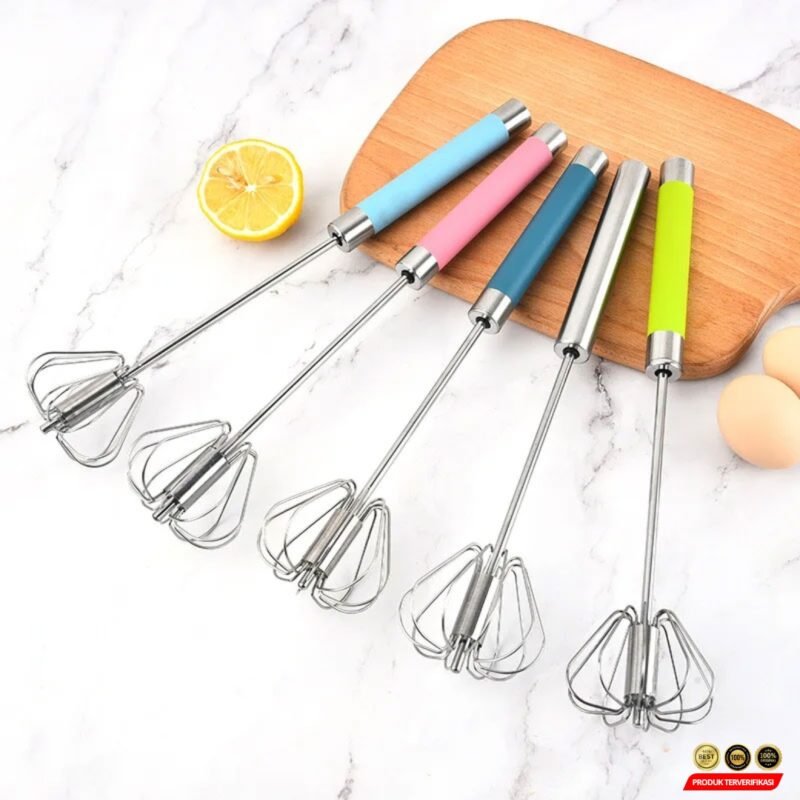 ZHEGW Hand Mixer Mini Semi Otomatis Pengocok Telur Whisk Foamer - Silver - [MRH2] - Image 9