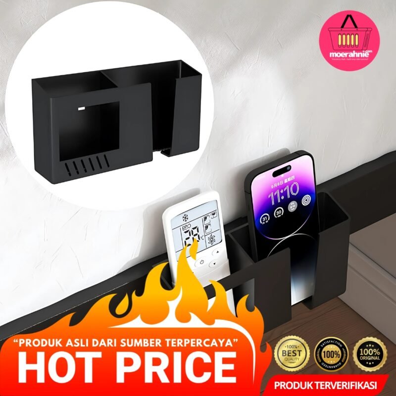 SHLAND Holder Rak Gantung Mini Organizer Storage Box - [Black] - [MRH2] - Image 2