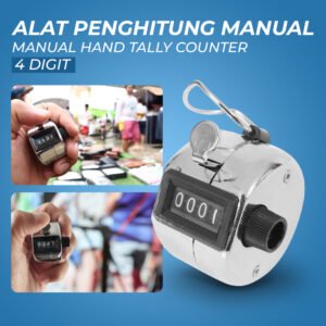 Alat Penghitung Manual Hand Tally Counter 4 Digit - Silver