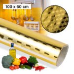 Sticker Wallpaper Aluminium Foil Anti Minyak Waterproof 100x60cm