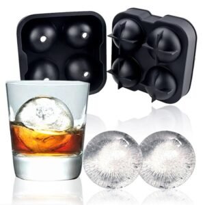 Cetakan Es Batu Silikon Bulat 4 Grid Ice Cube Mold 
