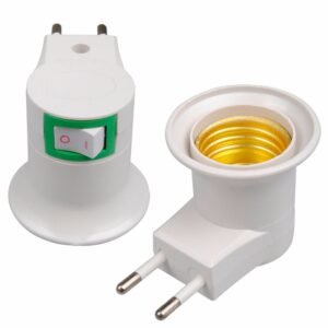 Fitting Lampu Bohlam Portable EU Plug 250V 6A E27 with Switch - [White]
