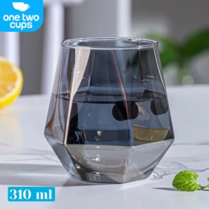 Gelas Kaca Aesthetic Kopi Teh Diamond Crystal Glass 310ml