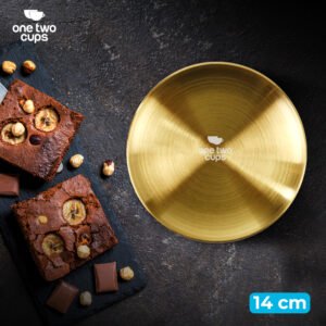 Piring Makan Stainless Steel Elegan Plate European Style 17cm