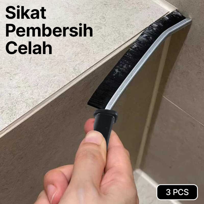 Sikat Pembersih Celah Ubin Wastafel Gagang Panjang 3 PCS