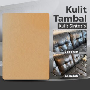 Kulit Sintetis Tambal Sofa Self Adhesive Patches Sticker 30x25cm -Beige