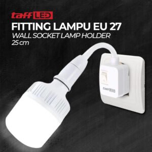 Fitting Lampu Bohlam LED EU Plug 220V 25A E27 with Switch - White